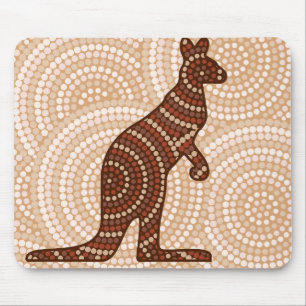 Aboriginal kangaroo stipschilderij muismat