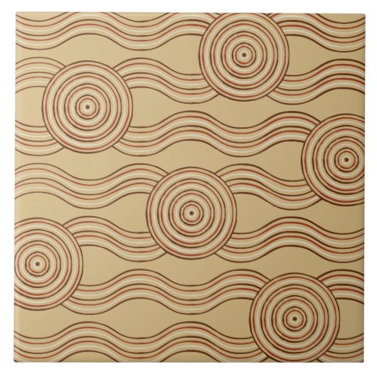 Aboriginal kunst aarde tegeltje (Voorkant)