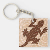 Aboriginal lizard stip schilderij sleutelhanger (Voorkant)