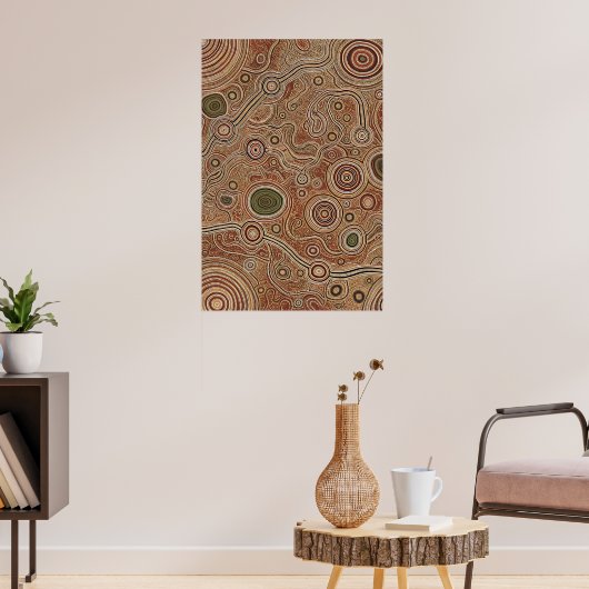 Aboriginal Map Dot Poster (Woonkamer 3)