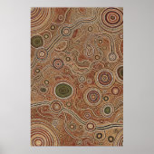 Aboriginal Map Dot Poster (Voorkant)