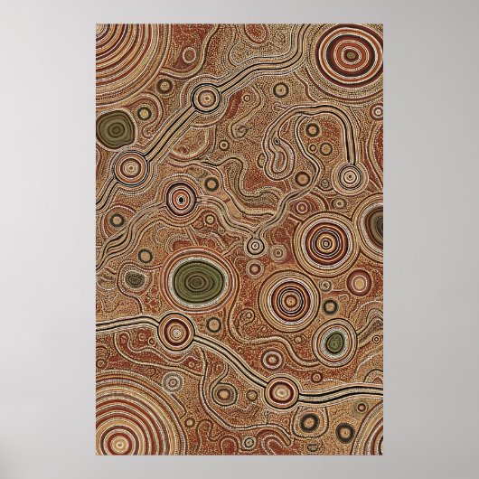 Aboriginal Map Dot Poster (Voorkant)