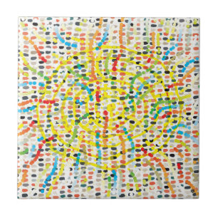 Aboriginal Modern Vier Keramische Tegel Tegeltje