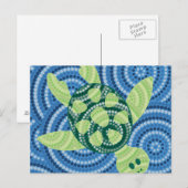 Aboriginal schilderij met schildpad briefkaart (Voorkant / Achterkant)