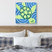 Aboriginal schilderij met schildpad canvas afdruk (Insitu (Slaapkamer))