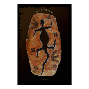 Aboriginal-stijl Goanna Art Poster Perfect Poster