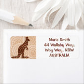 Aboriginal stit schilderkangoeroe etiket (Insitu)