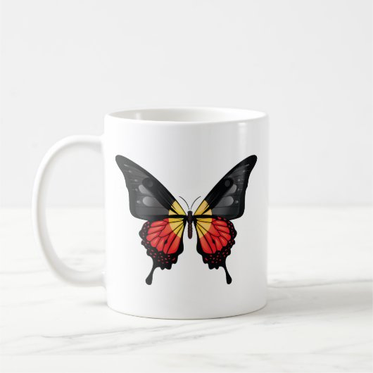 Aboriginal Swallowtail Butterfly Flag Sticker Koffiemok (Links)