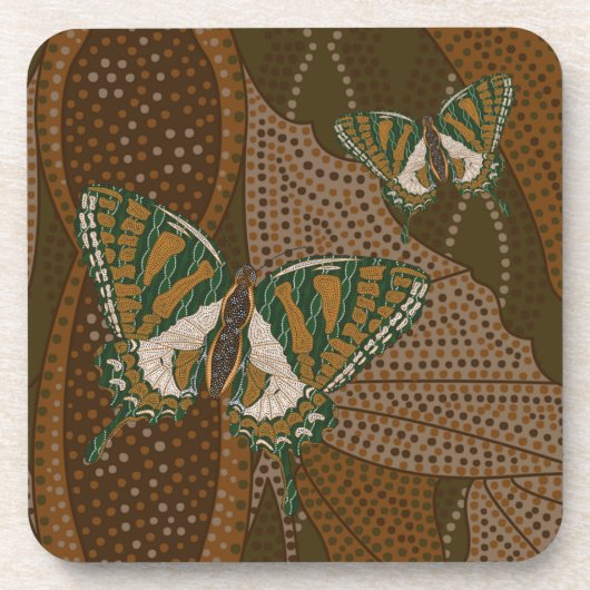 Aboriginal Swallowtail Square Coaster Drankjes Onderzetter (Voorkant)
