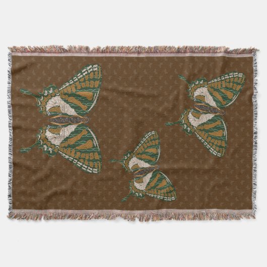 Aboriginal Swallowtail Throw Blanket Deken (Voorkant)