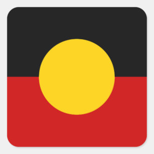 Aboriginal vlag Australië Vierkante Sticker