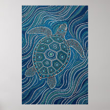 Aboriginal Zee Turtle Dot Art