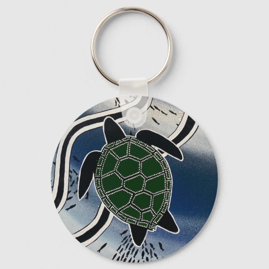 aboriginal zee turtle key ring sleutelhanger (Voorkant)