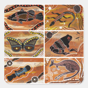 Aboriginale collage Stickers