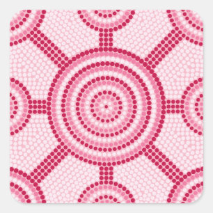 Aborigineel schilderij vierkante sticker
