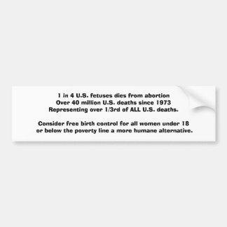 Aboringstatistieken, oplossingen bumpersticker