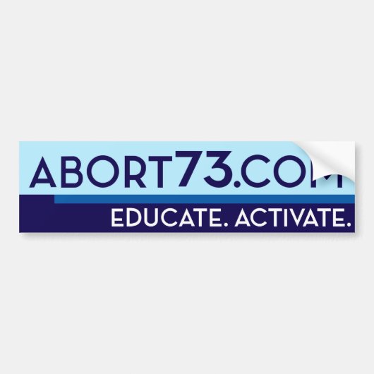Abort73.com / Onderwijs. Activeer. Bumpersticker (Voorkant)