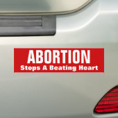 ABORTIE, stopt een hartslag Bumpersticker (Op auto)