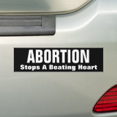 ABORTIE, stopt een hartslag Bumpersticker (Op auto)