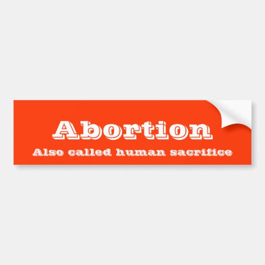 Abortus Bumpersticker (Voorkant)