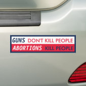 ABORTUS doden mensen Bumpersticker (Op auto)