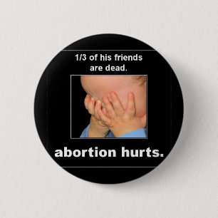 abortus doet pijn ronde button 5,7 cm