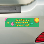 Abortus is een fundamentele mensenrechtenfeministe bumpersticker (Op auto)