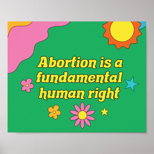 Abortus is een fundamentele politieke mensenrechte poster (Voorkant)