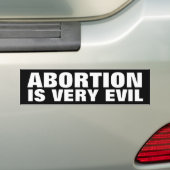 Abortus is kwaad bumpersticker (Op auto)