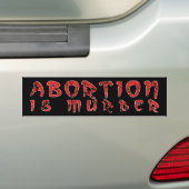Abortus is moord bumpersticker (Op auto)