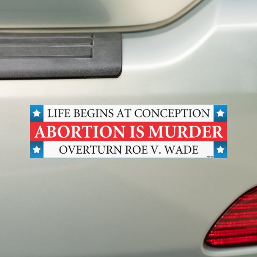 Abortus is moord bumpersticker (Op auto)