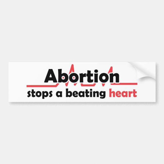 Abortus stopt een hartkloppend hart bumpersticker (Voorkant)
