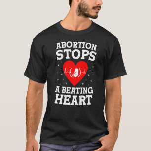 Abortus stopt het slaan van een hart foetus recht t-shirt