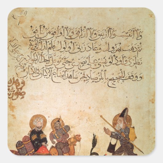 Abou Zayd ontmoet kooplieden Vierkante Sticker (Voorkant)