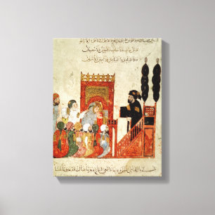 Abou Zayd preken in de moskee Canvas Afdruk