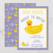 About to Hatch Baby Shower Invitation Kaart (Voorkant / Achterkant)
