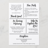 About Us Fun Minimalist Wedding Program Programma (Achterkant)