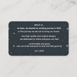 ABOUT US INFORMATIEKAARTJE