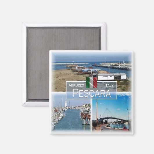 ABR008 PESCARA, Abruzzo, Italië, Koelkast Magneet (Voorkant / Achterkant)