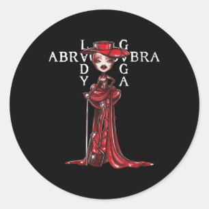 Abracadabra Driehoek Gotisch voor Mannen Vrouwen Ronde Sticker