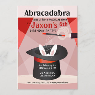 Abracadabra Kind Birthday Party Invitation Kaart