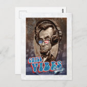 Abraham Chillincoln Lincoln Music-hoofdtelefoon Briefkaart (Voorkant / Achterkant)
