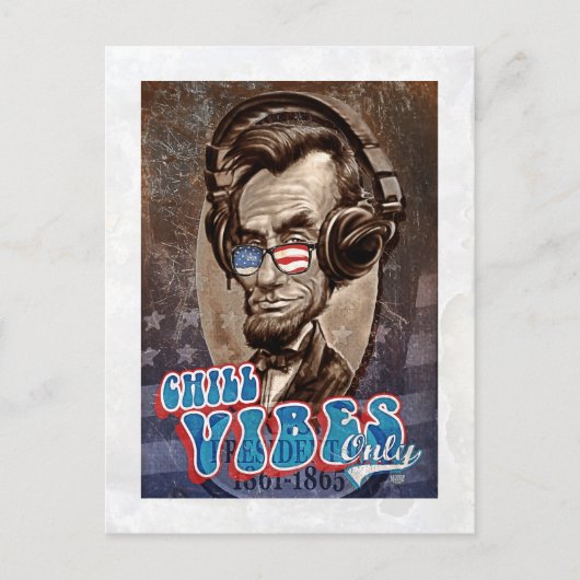 Abraham Chillincoln Lincoln Music-hoofdtelefoon Briefkaart (Voorkant)