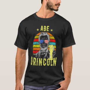 Abraham Drink 4 juli Abe Drincoln 4 van T-shirt