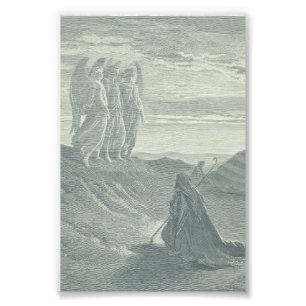 Abraham en de Drie Angels Foto Afdruk