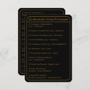 Abraham Hicks LOA 22 Processen Lijst Black Kaart