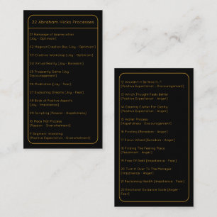 Abraham Hicks LOA 22 Processen Lijst Black Pocket Notitiekaartje