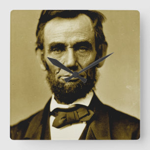 Abraham Lincoln 16e President van de VS Vierkante Klok