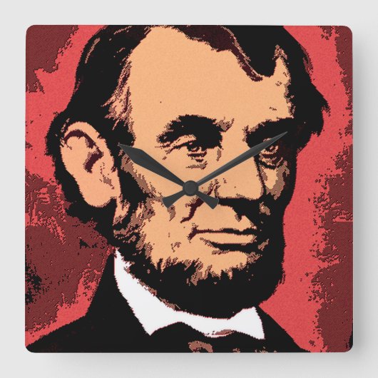ABRAHAM LINCOLN 2 VIERKANTE KLOK (Voorkant)