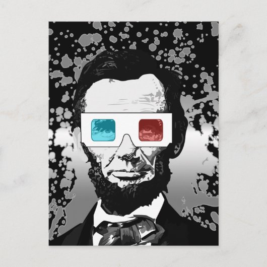 Abraham Lincoln - 3D Briefkaart (Voorkant)